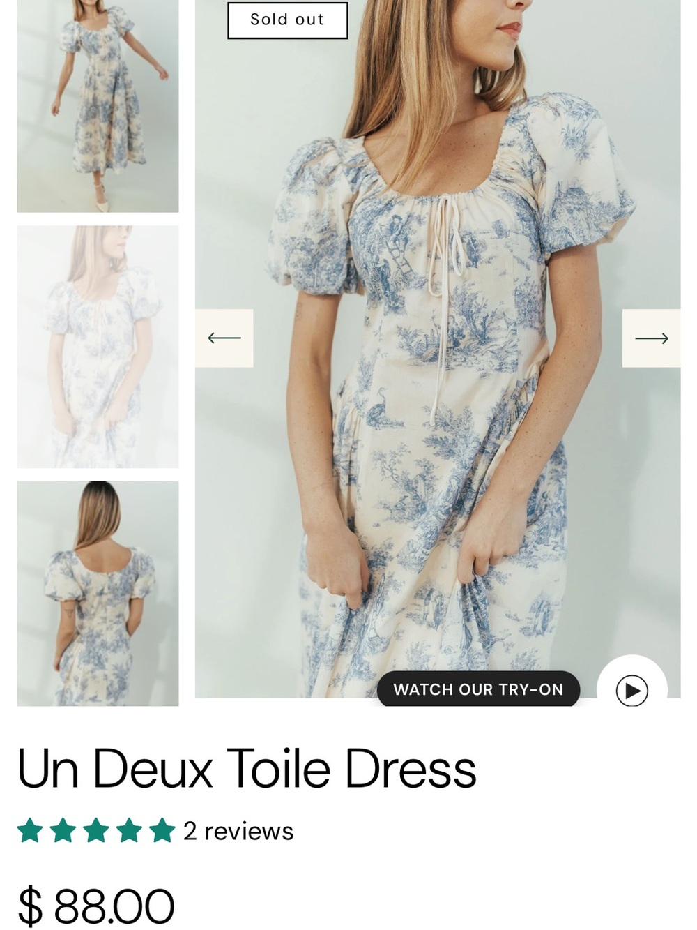 Un Deux Toile Midi Dress in Blue & White